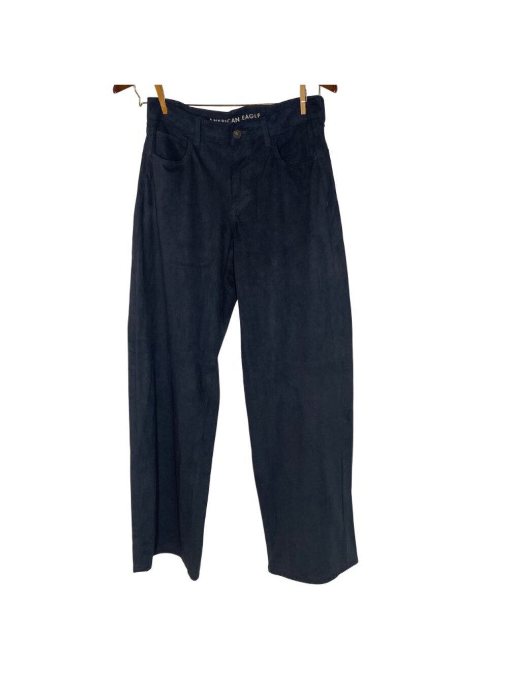 American Eagle High Rise Wide Leg Faux Suede Pants Sz 8 LONG TALL